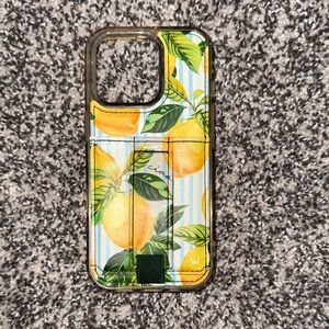 Walli Lemon Pattern Phone Case with Card Holder iPhone 16 pro